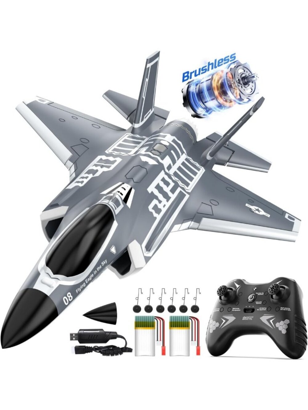 Brushless RC Airplane for Adults - 4 Channel Remote Control Plane, Easy to Fly